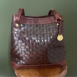 Brahmin | Vintage Woven Leather Double Strap Bag